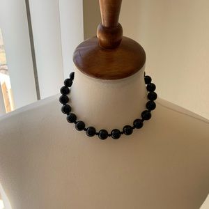 Black Bead Choker Necklace